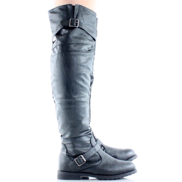 💥 SALE Over The Knee Side Zip Equestrian Boots - Picture 3 of 6